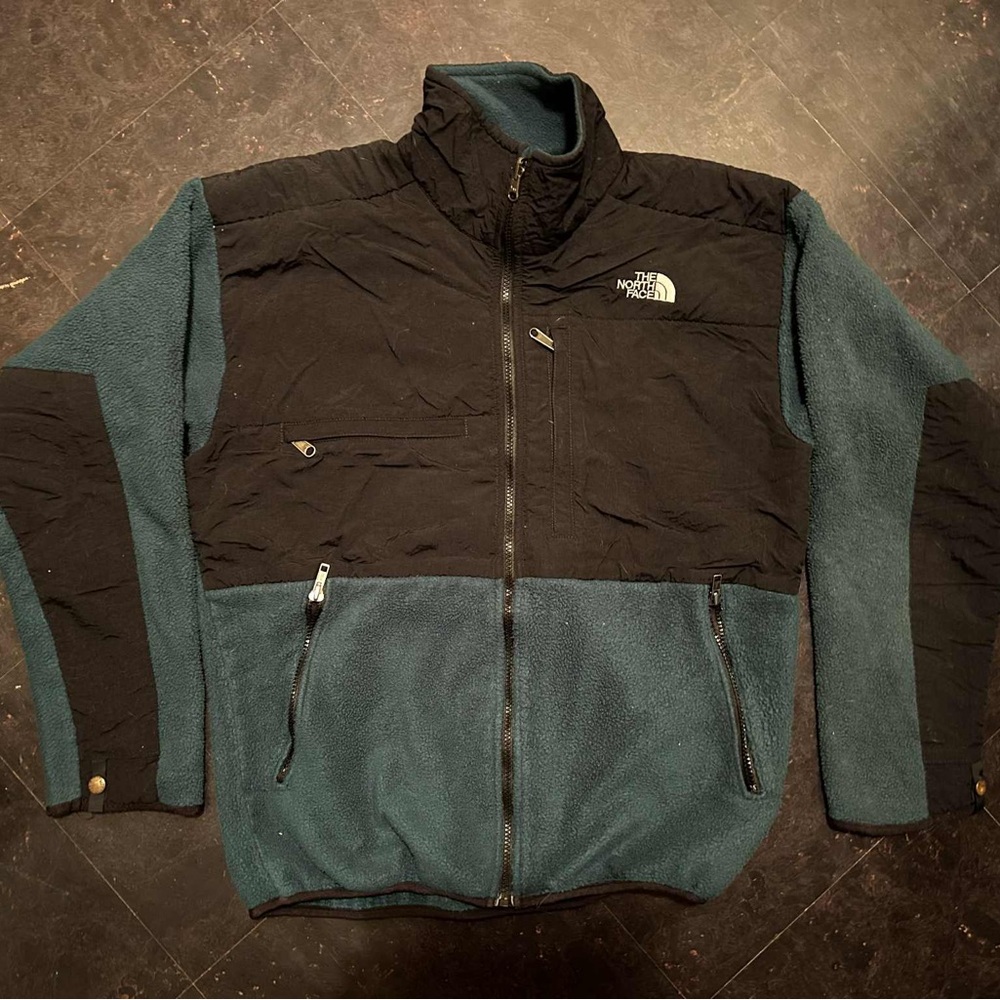 Vintage North Face Denali fleece 90s made in USA forest green/black